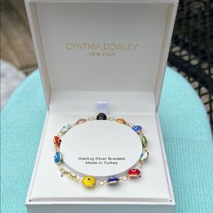 Cynthia Rowley Sterling Silver Multicolor Evil Eye Bracelet
